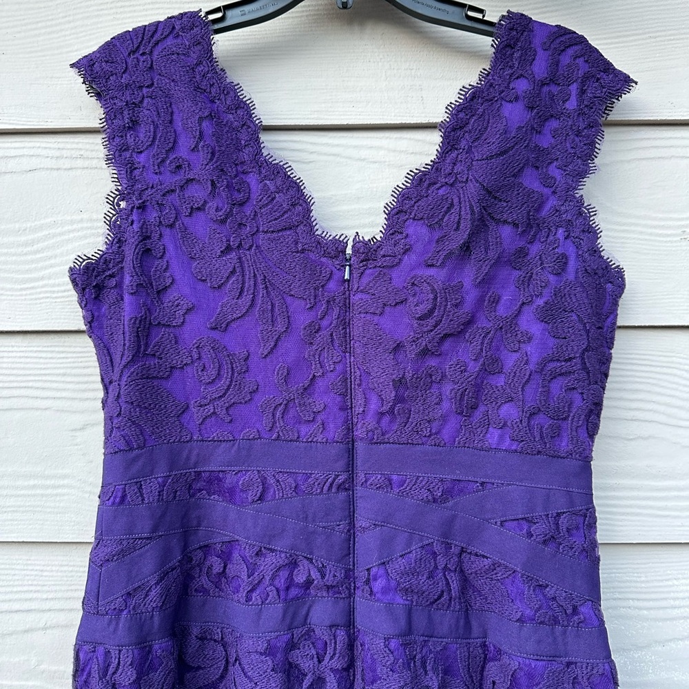 Tadashi Shoji Embroidered Lace Sheath Dress Purple - Picture 13 of 13